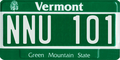 VT license plate NNU101