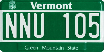 VT license plate NNU105