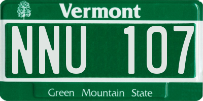 VT license plate NNU107