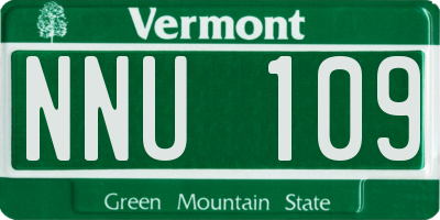 VT license plate NNU109