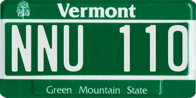 VT license plate NNU110