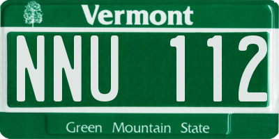 VT license plate NNU112