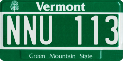 VT license plate NNU113