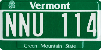 VT license plate NNU114