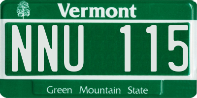 VT license plate NNU115