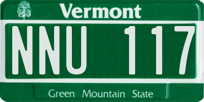 VT license plate NNU117