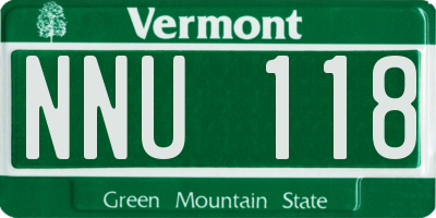 VT license plate NNU118