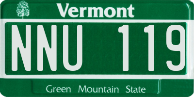 VT license plate NNU119