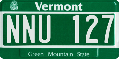 VT license plate NNU127