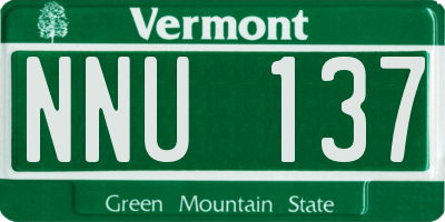 VT license plate NNU137
