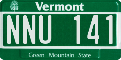 VT license plate NNU141