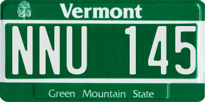 VT license plate NNU145