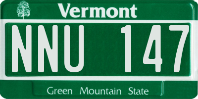 VT license plate NNU147