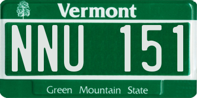 VT license plate NNU151