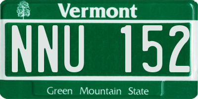VT license plate NNU152