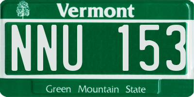 VT license plate NNU153