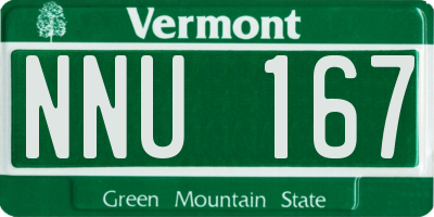 VT license plate NNU167