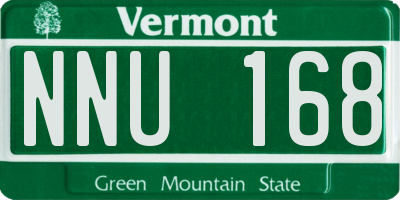 VT license plate NNU168
