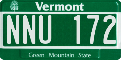 VT license plate NNU172