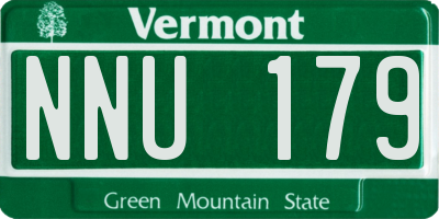VT license plate NNU179