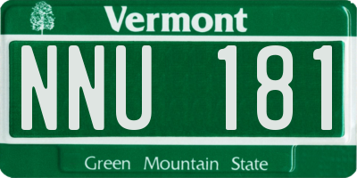 VT license plate NNU181
