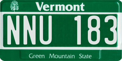 VT license plate NNU183