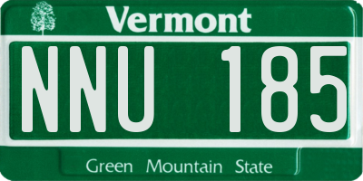 VT license plate NNU185
