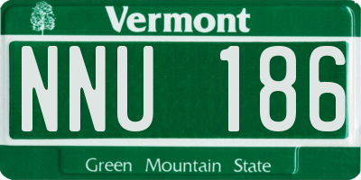 VT license plate NNU186