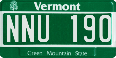 VT license plate NNU190