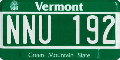 VT license plate NNU192