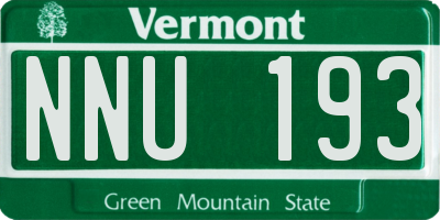 VT license plate NNU193
