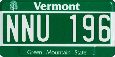 VT license plate NNU196
