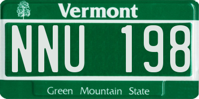 VT license plate NNU198