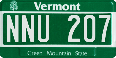 VT license plate NNU207