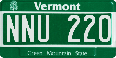 VT license plate NNU220