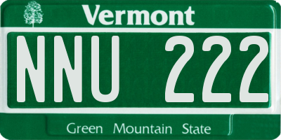 VT license plate NNU222