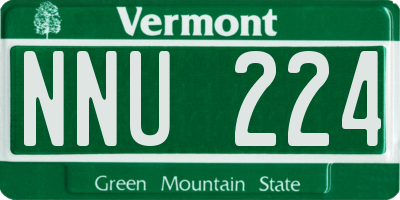 VT license plate NNU224