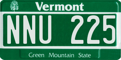 VT license plate NNU225