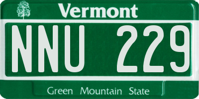 VT license plate NNU229