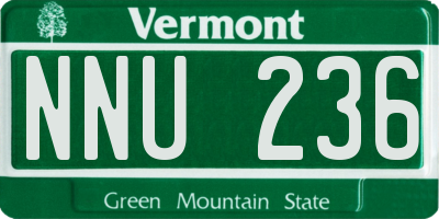 VT license plate NNU236