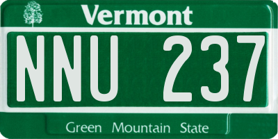 VT license plate NNU237