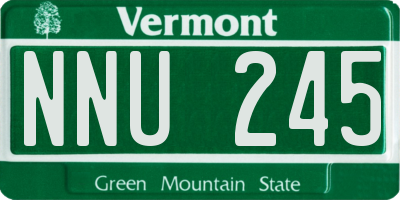 VT license plate NNU245