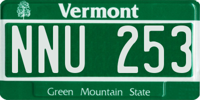 VT license plate NNU253