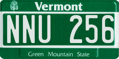 VT license plate NNU256