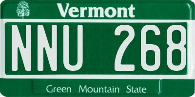 VT license plate NNU268