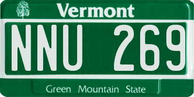 VT license plate NNU269