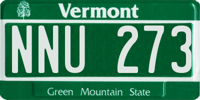 VT license plate NNU273