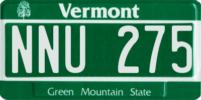 VT license plate NNU275