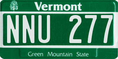VT license plate NNU277