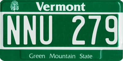 VT license plate NNU279